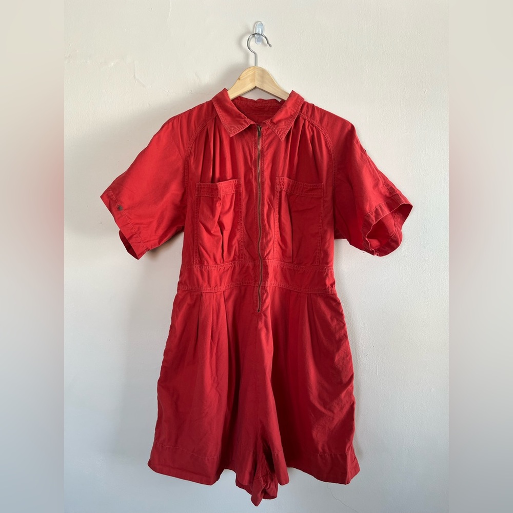 Anthropologie Holding Horses Zip Front Romper